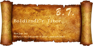 Boldizsár Tibor névjegykártya